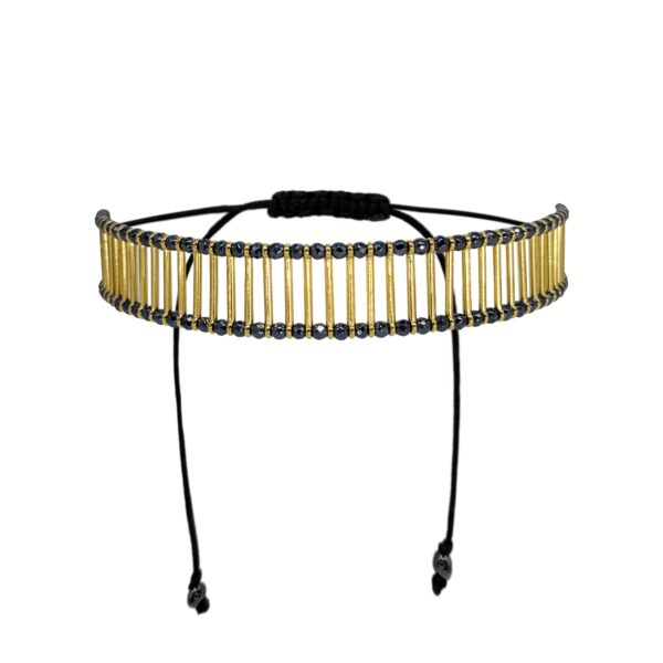 Χρυσό Κολιέ Choker  με Επιχρυσωμένες Μπάρες και Κουμπώμα με  Αυξομείωση