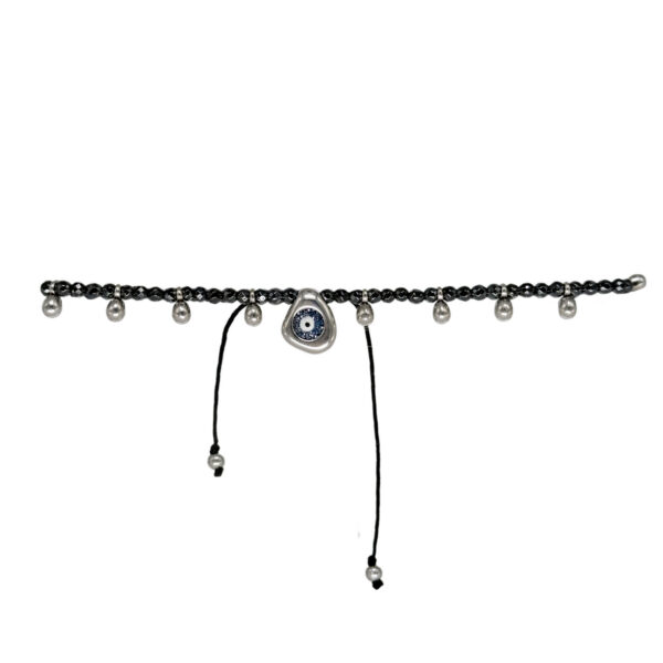 Βραχιόλι Ποδιού Με Αιματίτες και Ασημένια Στοιχεία