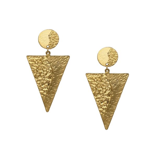 Statement Σκουλαρίκια Με Χρυσά Τρίγωνα