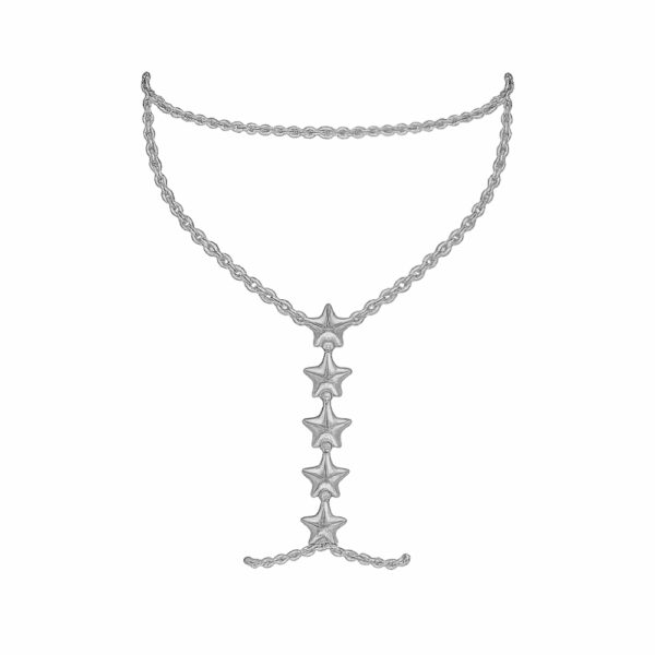 Διπλό Ring Bracelet Με Ασημένια Αστέρια