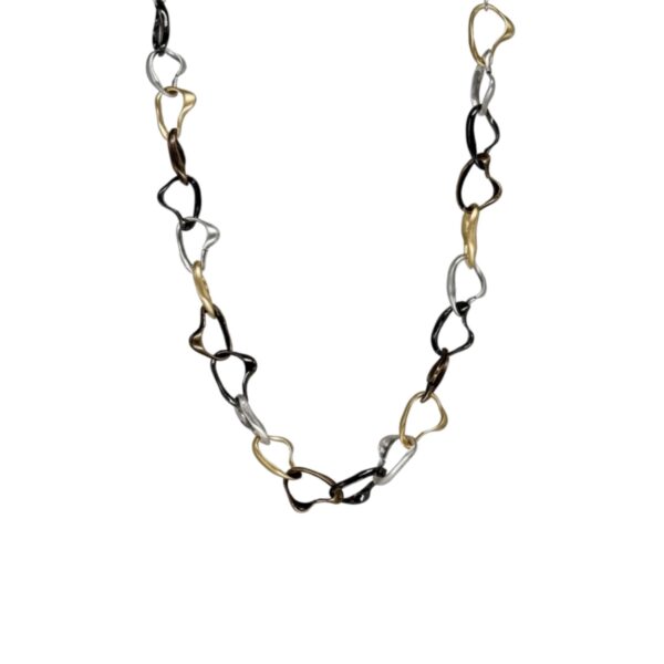 Εντυπωσιακό Τρίχρωμο Κολιέ Με Κρίκους