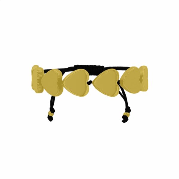 Εντυπωσιακό Βραχιόλι Με Χρυσές Καρδιές Αιματίτη