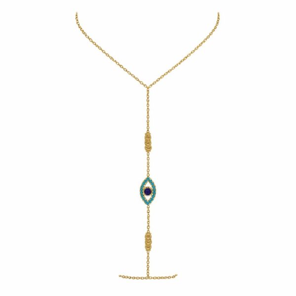 Χρυσό Ring Bracelet Με Μάτι Ζιργκον