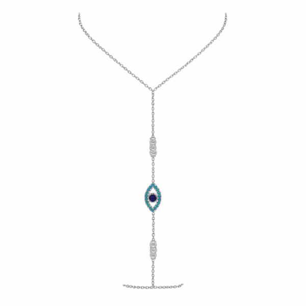 Ασημένιο Ring Bracelet Με Μάτι Ζιργκον