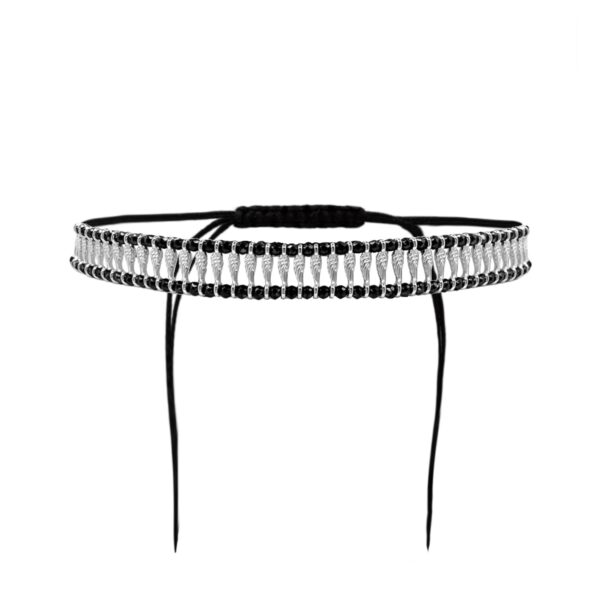 Choker Με Ασημένια Φτερά και Αιματίτες.Διαθέτει Κούμπωμα Με Αυξομείωση