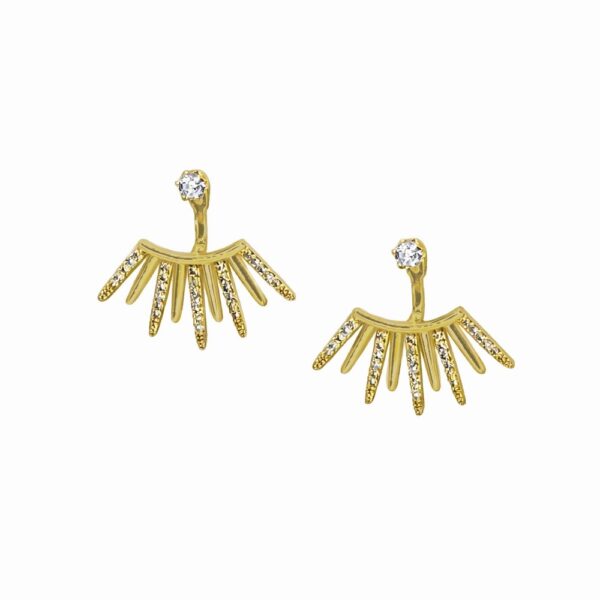 Λαμπερά Ear Jackets Με Ζιργκον Πέτρες