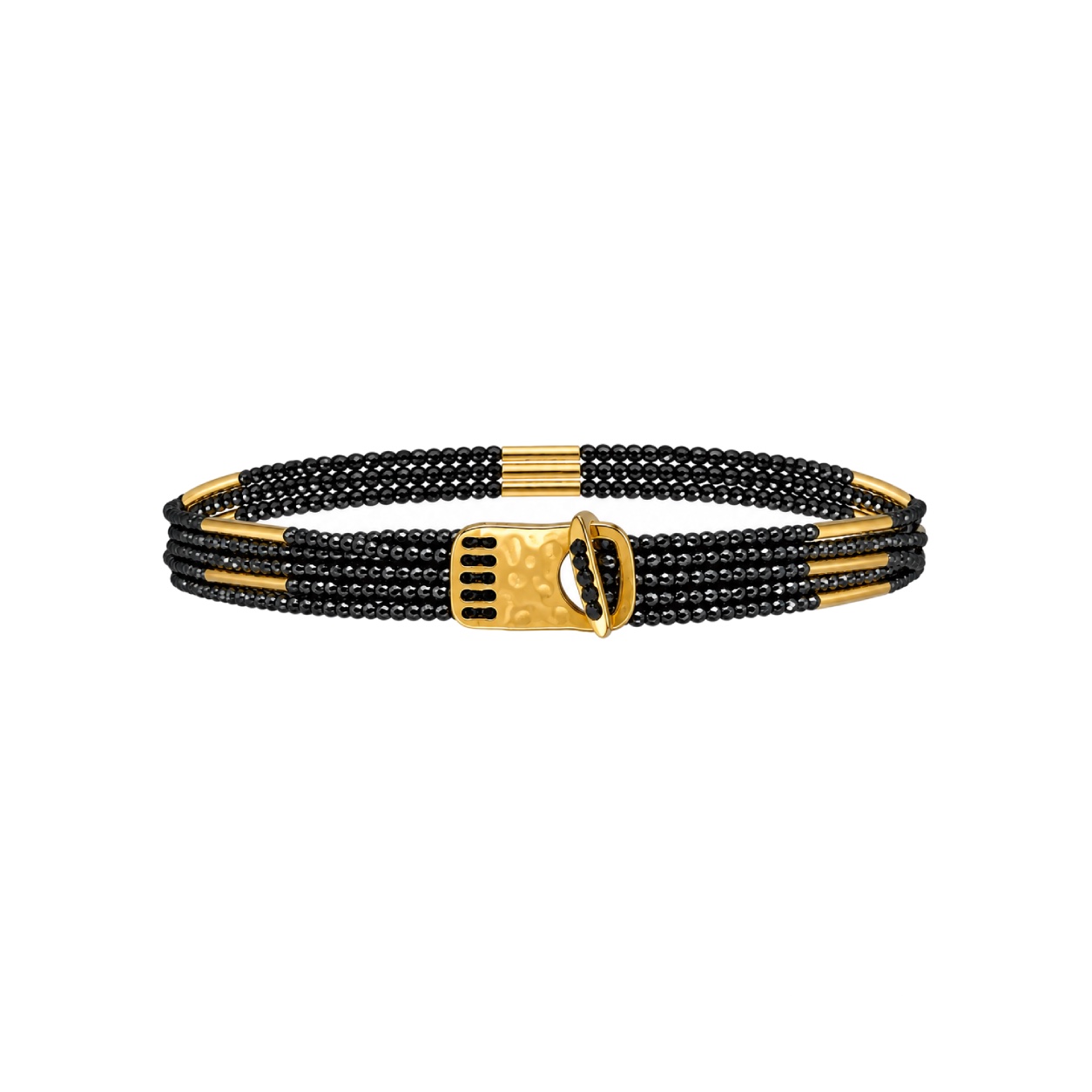 Λαμπερό Choker - Βραχιόλι Με Αιματίτες Και Στοιχεία Επιχρυσωμένα Με Χρυσό 24Κ