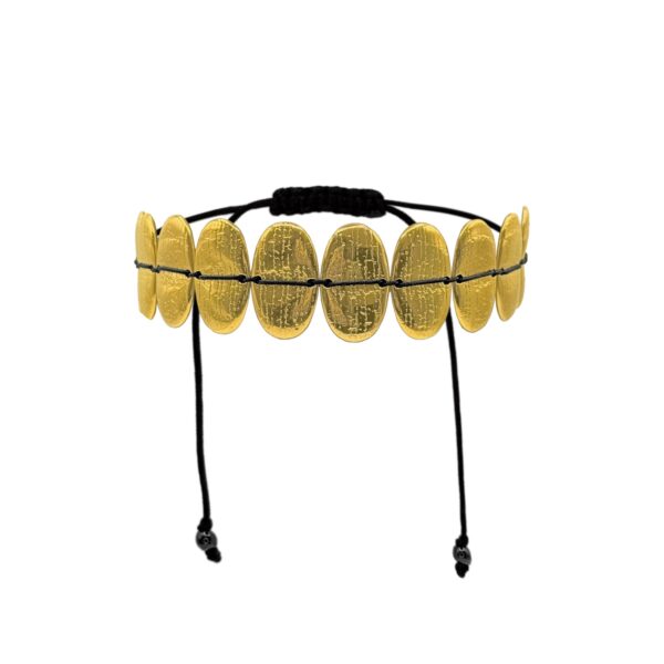 Χειροποίητο Choker Με Χρυσά Οβαλ Σφυρήλατα Στοιχεία