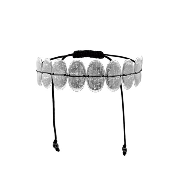 Χειροποίητο Choker Με Ασημένια Οβαλ Σφυρήλατα Στοιχεία